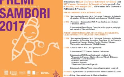 Final del Premi Sambori 2017 – 20 de maig, dissabte, al Paranimf de la Universitat Politècnica de València